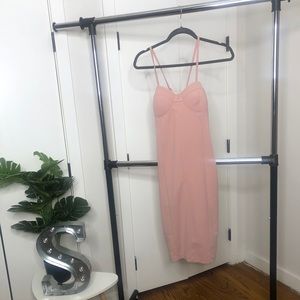 Pink Corset Midi Dress
